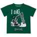 Castleton University Spartans Vive La Fete Excavator Boys Game Day Green Short Sleeve Tee