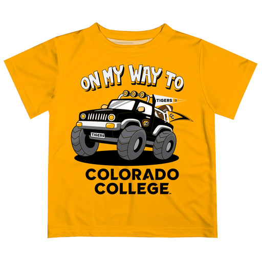 Colorado College Tigers Vive La Fete Monster Truck Boys Game Day Gold Short Sleeve Tee