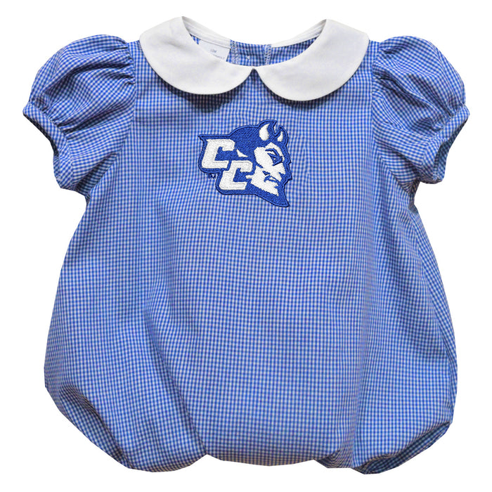 Central Connecticut State Blue Devils CCSU Embroidered Royal Girls Baby Bubble Short Sleeve