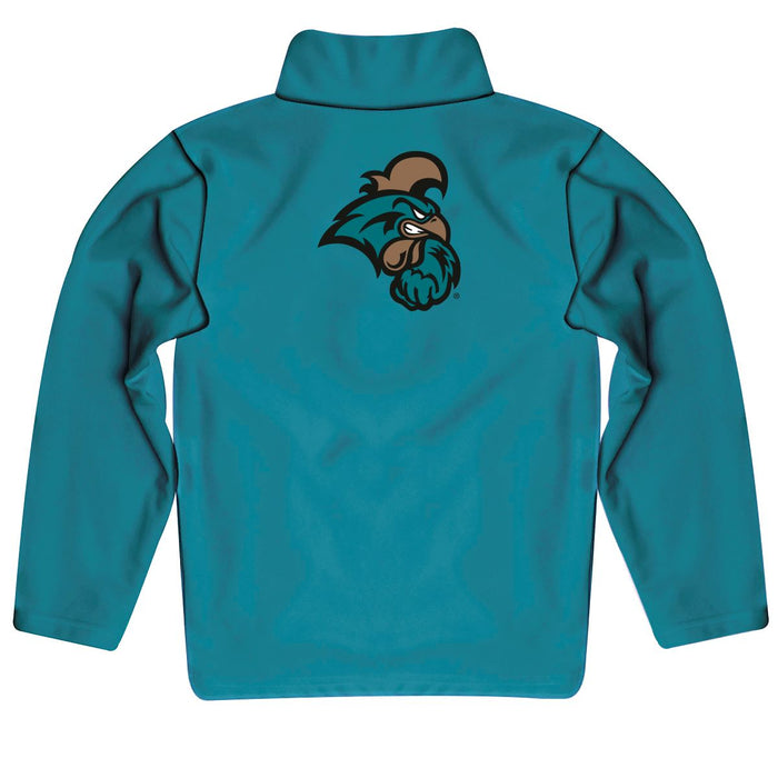 Coastal Carolina Chanticleers CCU Vive La Fete Game Day Solid Teal Quarter Zip Pullover Sleeves