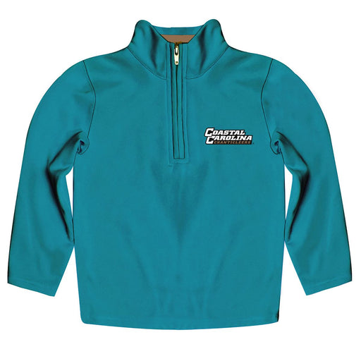 Coastal Carolina Chanticleers CCU Vive La Fete Game Day Solid Teal Quarter Zip Pullover Sleeves