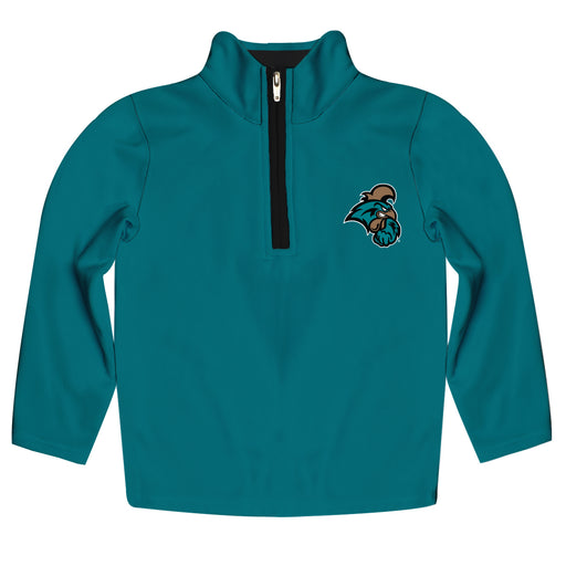 Coastal Carolina Chanticleers CCU Hand Sketched Vive La Fete Impressions Artwork  Teal Quarter Zip Pullover V1