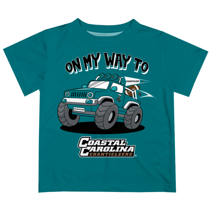 Coastal Carolina Chanticleers CCU  Vive La Fete Monster Truck Boys Game Day Teal Short Sleeve Tee