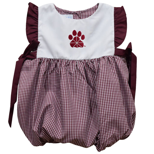 Chapman University Panthers Embroidered Maroon Gingham Girls Bubble