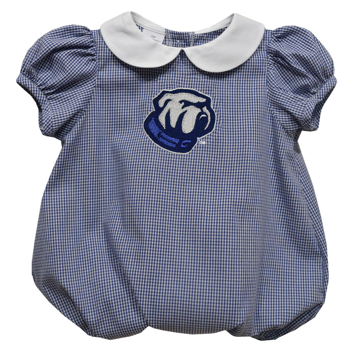 The Citadel Bulldogs Embroidered Navy Girls Baby Bubble Short Sleeve