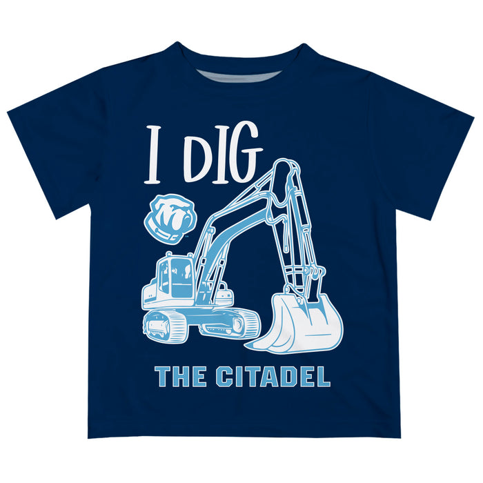 The Citadel Bulldogs Vive La Fete Excavator Boys Game Day Navy Short Sleeve Tee