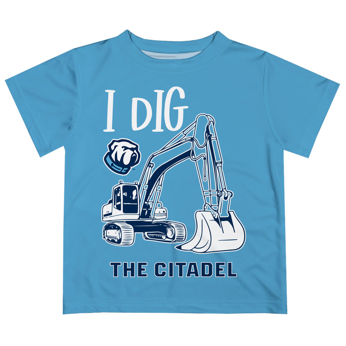 The Citadel Bulldogs Vive La Fete Excavator Boys Game Day Light Blue Short Sleeve Tee