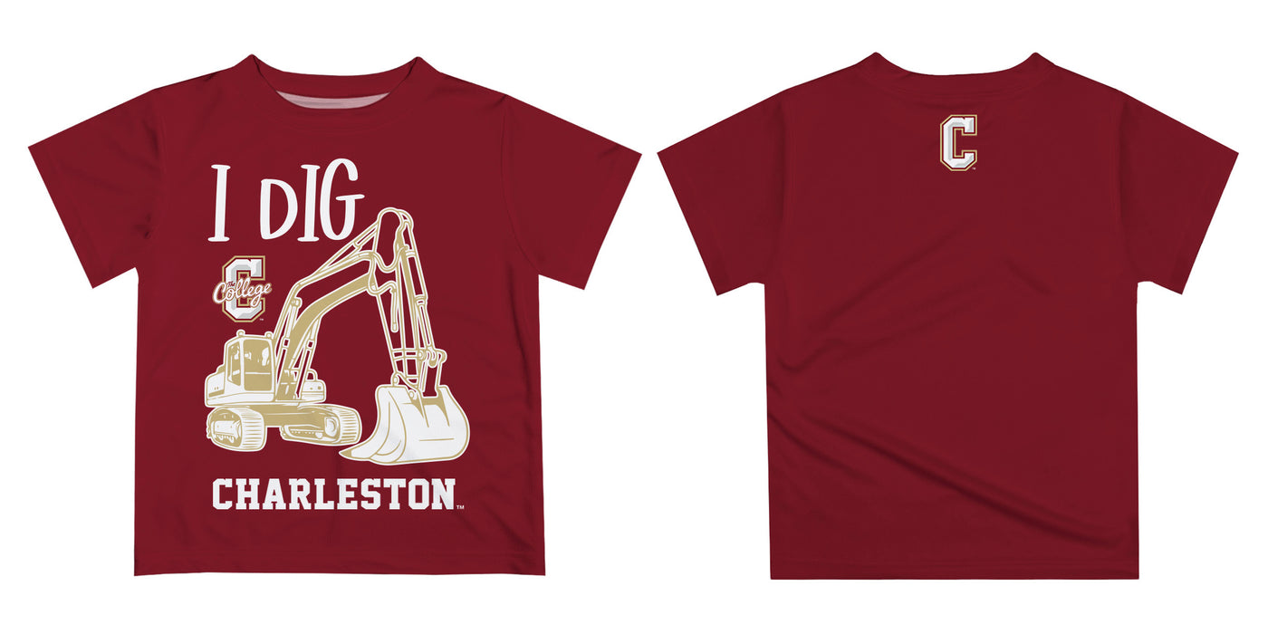 Charleston Cougars COC Vive La Fete Excavator Boys Game Day Maroon Short Sleeve Tee - Vive La Fête - Online Apparel Store