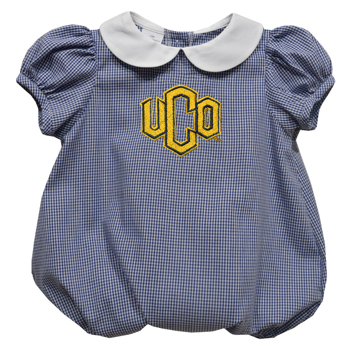 University of Central Oklahoma Bronchos Embroidered Navy Girls Baby Bubble Short Sleeve