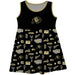 Colorado Buffaloes CU Sleeveless Tank Dress Girls Black Repeat Print Hand Sketched Vive La Fete Impressions