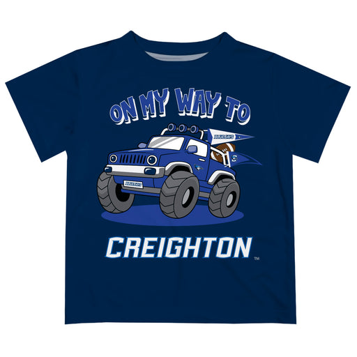 Creighton University Bluejays  Vive La Fete Monster Truck Boys Game Day Blue Short Sleeve Tee