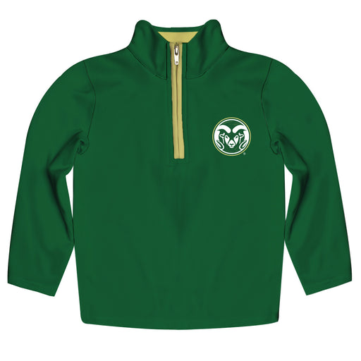 Colorado State Rams CSU Hand Sketched Vive La Fete Impressions Artwork  Green Quarter Zip Pullover V1