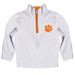 Clemson Tigers Hand Sketched Vive La Fete Impressions Artwork  White Quarter Zip Pullover V1