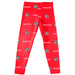 Davidson College Wildcats Vive La Fete Girls Game Day All Over Two Logos Elastic Waist Classic Play Red Leggings Tights