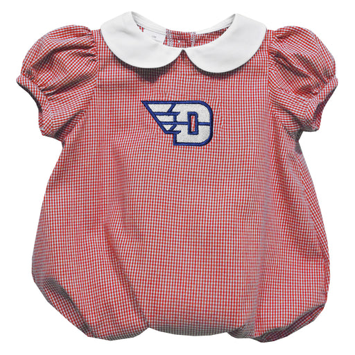 University of Dayton Flyers Embroidered Cardinal Red Girls Baby Bubble Short Sleeve