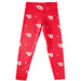 University of Dayton Flyers Vive La Fete Girl Game Day All Over Two Logos Elastic Waist Classic Play Red Leggings Tights