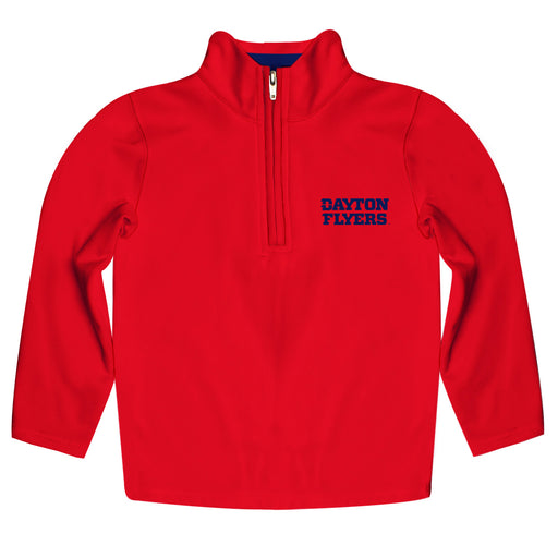 University of Dayton Flyers Vive La Fete Game Day Solid Red Quarter Zip Pullover Sleeves