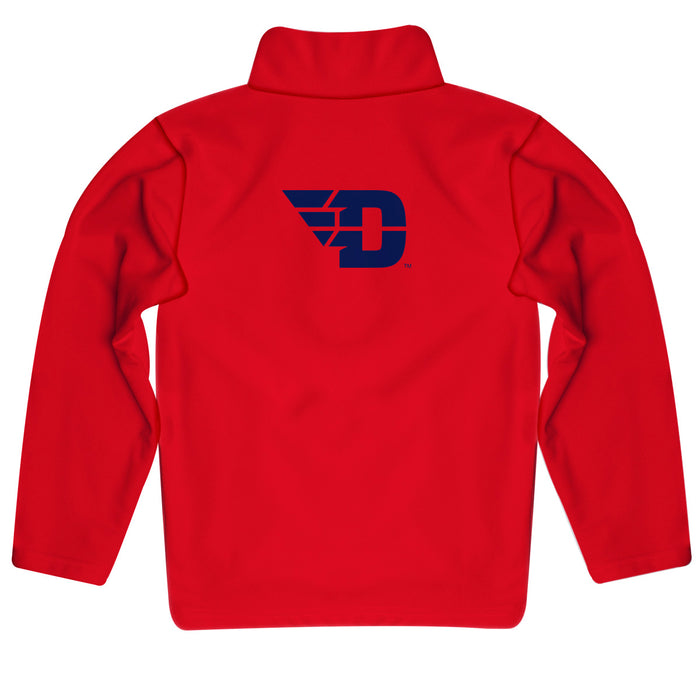 University of Dayton Flyers Vive La Fete Game Day Solid Red Quarter Zip Pullover Sleeves