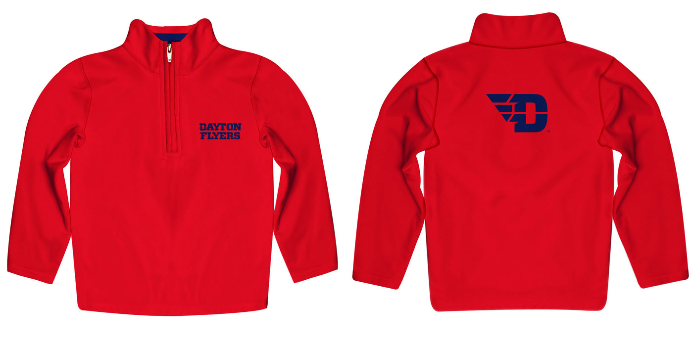 University of Dayton Flyers Vive La Fete Game Day Solid Red Quarter Zip Pullover Sleeves