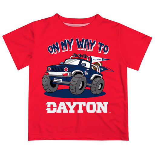 University of Dayton Flyers  Vive La Fete Monster Truck Boys Game Day Red Short Sleeve Tee