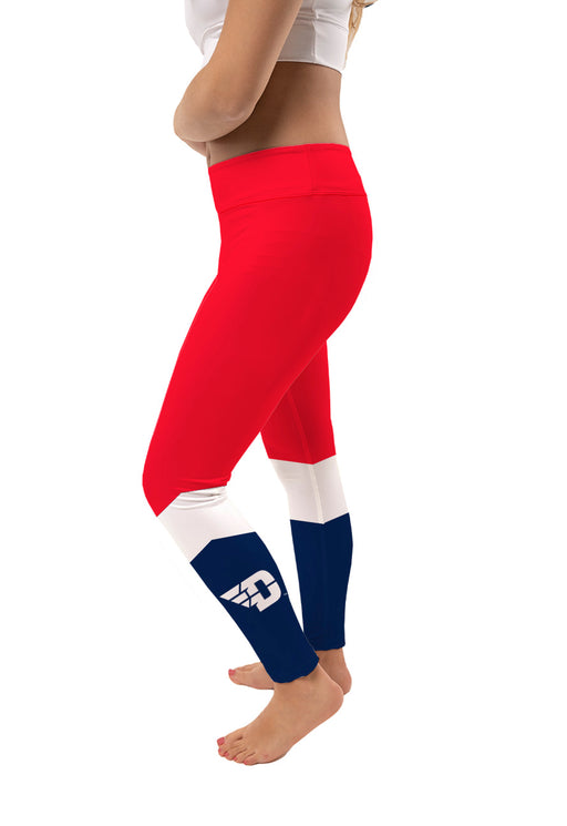 Dayton Flyers Vive La Fete Game Day Collegiate Ankle Color Block Women Red Blue Yoga Leggings - Vive La Fête - Online Apparel Store