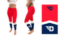 Dayton Flyers Vive La Fete Game Day Collegiate Ankle Color Block Women Red Blue Yoga Leggings - Vive La Fête - Online Apparel Store