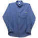 Delaware Blue Hens Embroidered Royal Gingham Long Sleeve Button Down