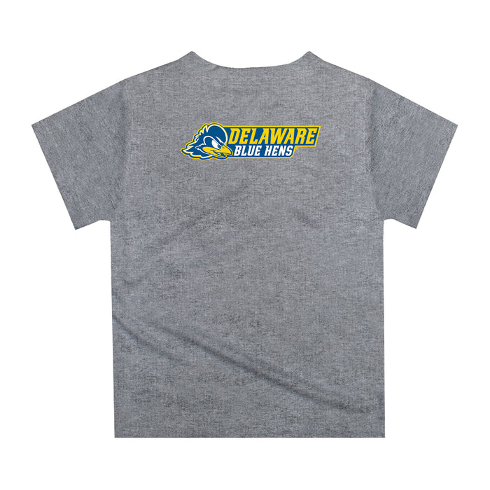 Delaware Blue Hens Original Dripping Football Helmet Yellow T-Shirt by Vive La Fete