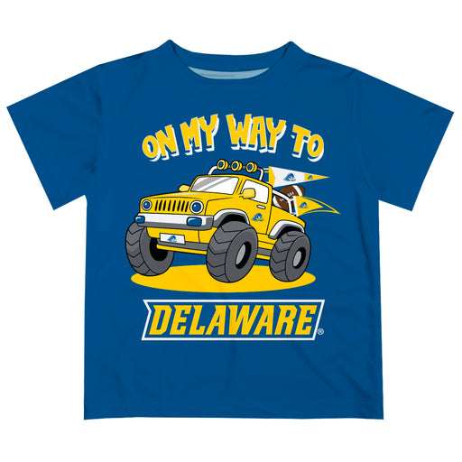 Delaware Blue Hens  Vive La Fete Monster Truck Boys Game Day Blue Short Sleeve Tee