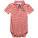 University of Denver Pioneers Embroidered Cardinal Red Stripe Knit Boys Polo Bodysuit