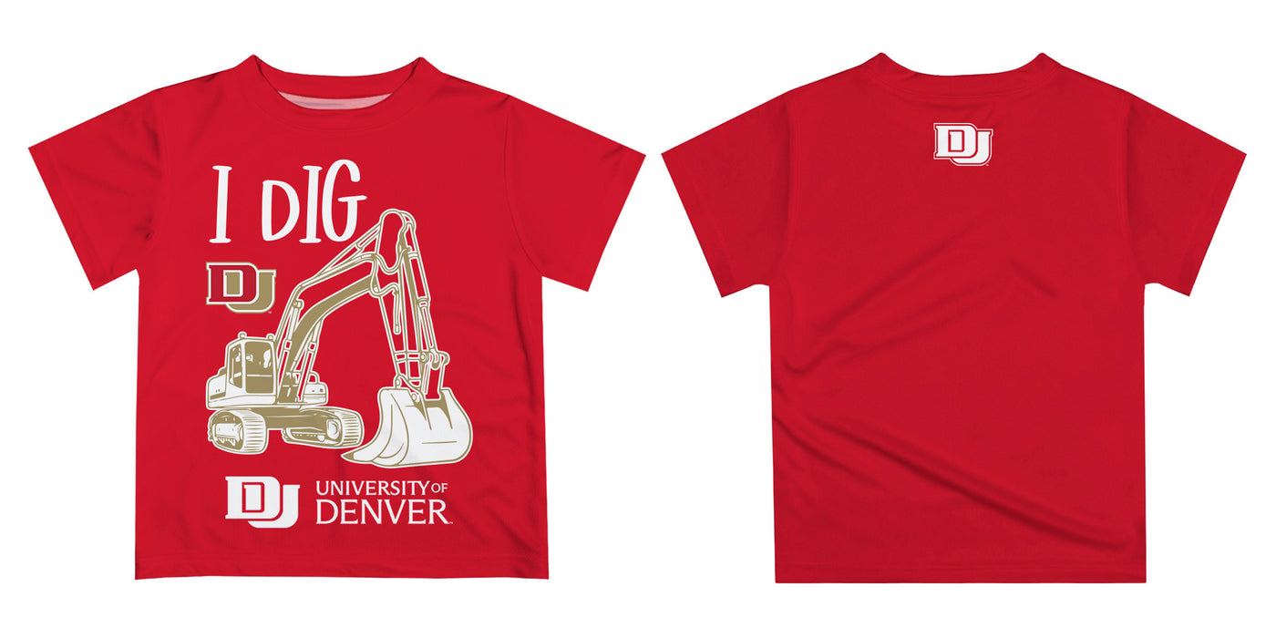 University of Denver Pioneers Vive La Fete Excavator Boys Game Day Red Short Sleeve Tee - Vive La Fête - Online Apparel Store