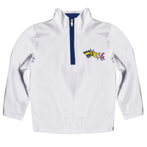 Drexel University Dragons Hand Sketched Vive La Fete Impressions Artwork  White Quarter Zip Pullover V1