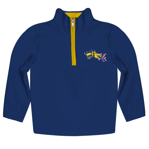 Drexel University Dragons Hand Sketched Vive La Fete Impressions Artwork  Blue Quarter Zip Pullover V1