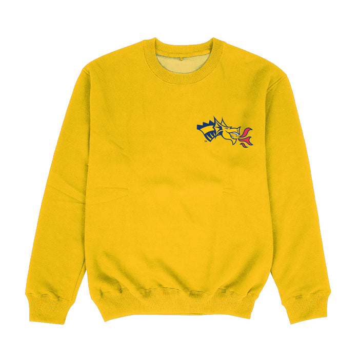 Drexel University Dragons Hand Sketched Vive La Fete Impressions Artwork Womens  Gold Crewneck Sweatshirt