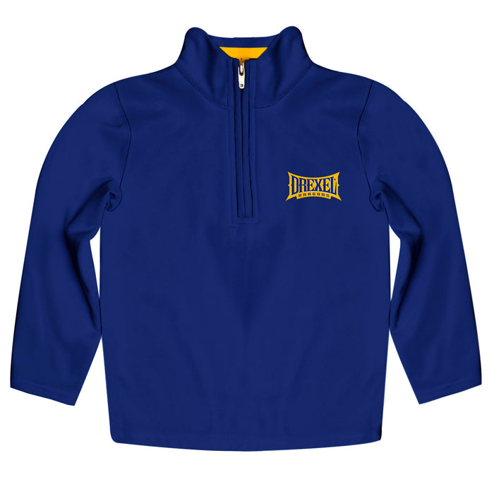 Drexel Dragon Vive La Fete Logo and Mascot Name Womens Blue Quarter Zip Pullover