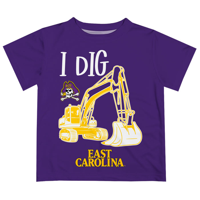 East Carolina Pirates Vive La Fete Excavator Boys Game Day Purple Short Sleeve Tee