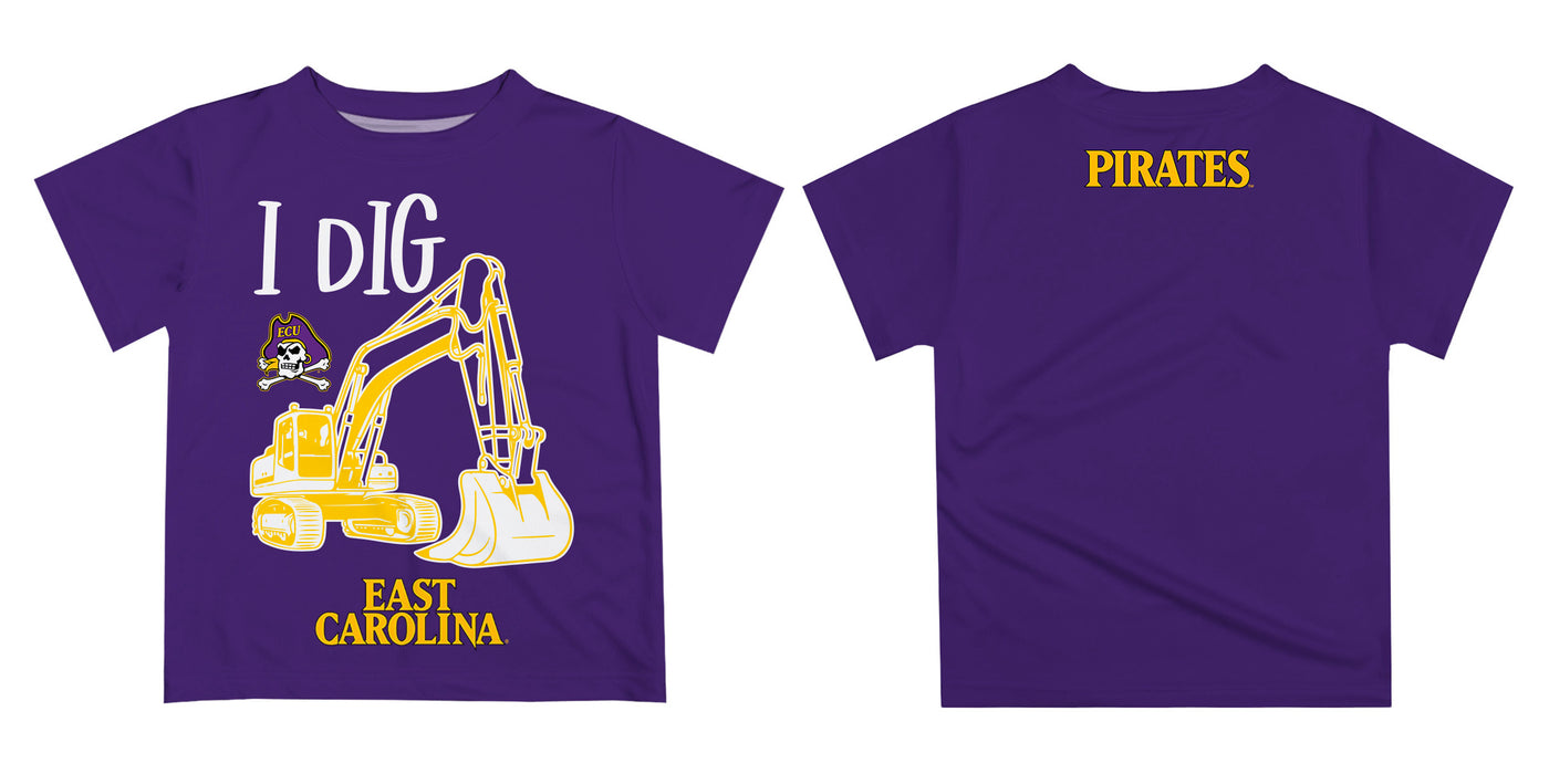 East Carolina Pirates Vive La Fete Excavator Boys Game Day Purple Short Sleeve Tee - Vive La Fête - Online Apparel Store