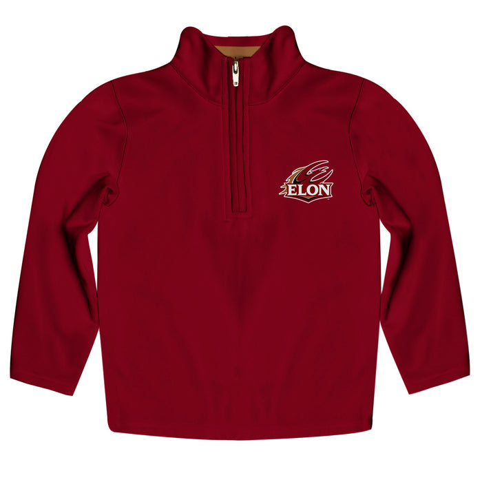 Elon Phoenix Vive La Fete Logo and Mascot Name Womens Maroon Quarter Zip Pullover