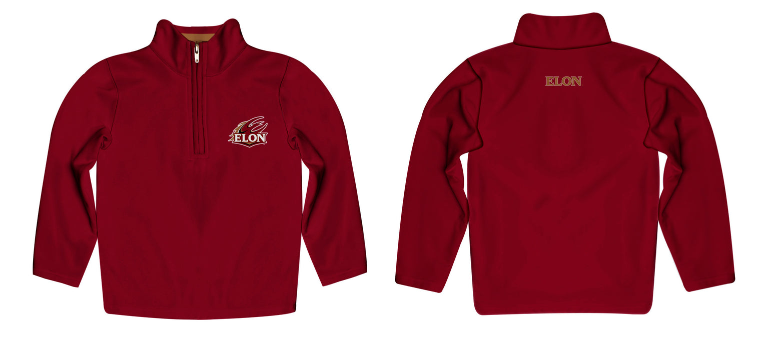 Elon Phoenix Vive La Fete Logo and Mascot Name Womens Maroon Quarter Zip Pullover - Vive La Fête - Online Apparel Store