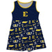 East Tennessee Buccaneers Sleeveless Tank Dress Girls Navy Repeat Print Hand Sketched Vive La Fete Impressions