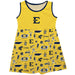 East Tennessee Buccaneers Sleeveless Tank Dress Girls Gold Repeat Print Hand Sketched Vive La Fete Impressions