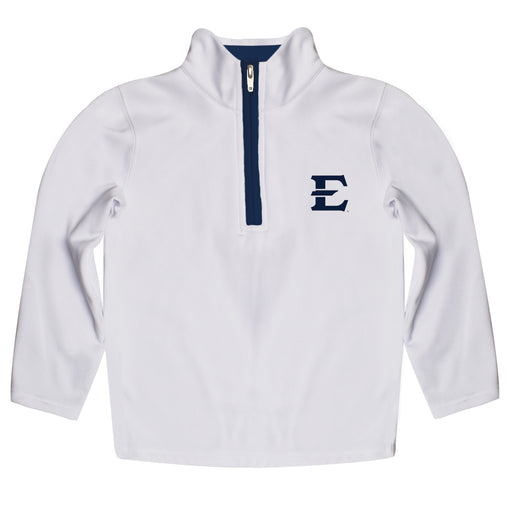 East Tennessee Buccaneers Hand Sketched Vive La Fete Impressions Artwork  White Quarter Zip Pullover V1