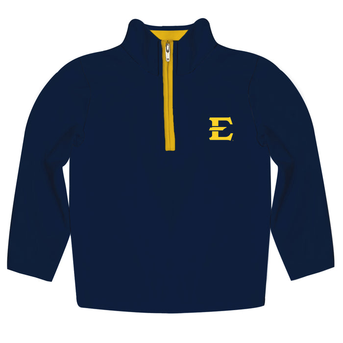 East Tennessee Buccaneers Hand Sketched Vive La Fete Impressions Artwork  Navy Quarter Zip Pullover V1