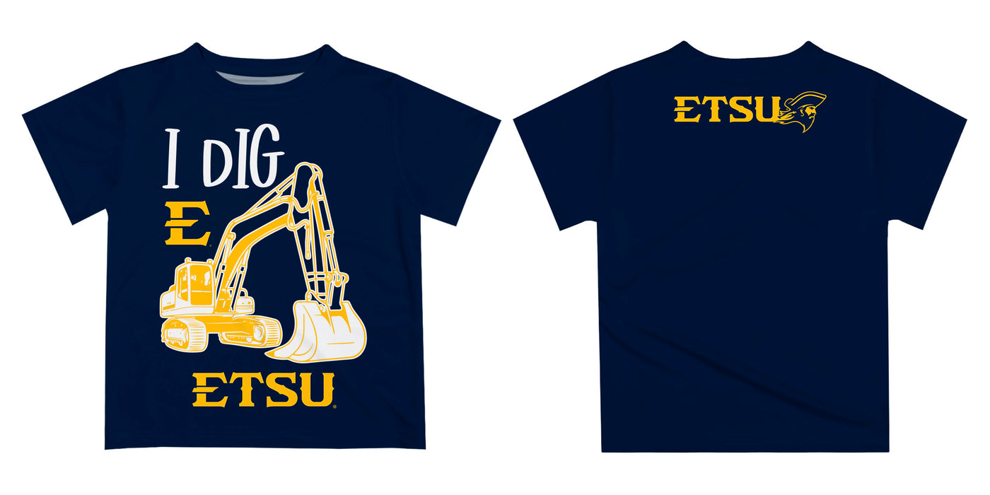 East Tennessee Buccaneers Vive La Fete Excavator Boys Game Day Navy Short Sleeve Tee - Vive La Fête - Online Apparel Store