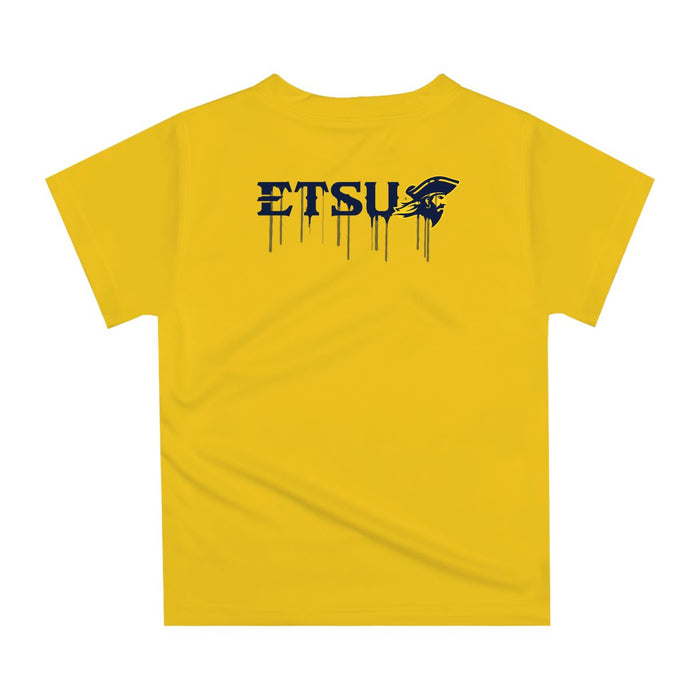 East Tennessee Buccaneers Original Dripping Football Helmet Yellow T-Shirt by Vive La Fete