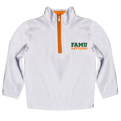 Florida A&M University Rattlers Hand Sketched Vive La Fete Impressions Artwork  White Quarter Zip Pullover V1