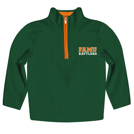 Florida A&M University Rattlers Hand Sketched Vive La Fete Impressions Artwork  Green Quarter Zip Pullover V1