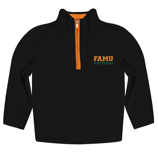 Florida A&M University Rattlers Hand Sketched Vive La Fete Impressions Artwork Black Quarter Zip Pullover V1