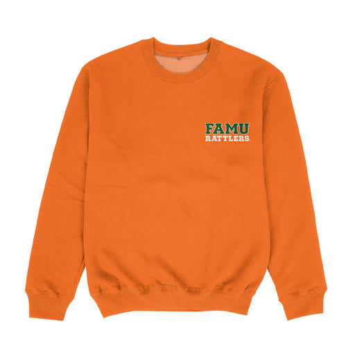 Florida A&M University Rattlers Hand Sketched Vive La Fete Impressions Artwork Womens  Orange Crewneck Sweatshirt