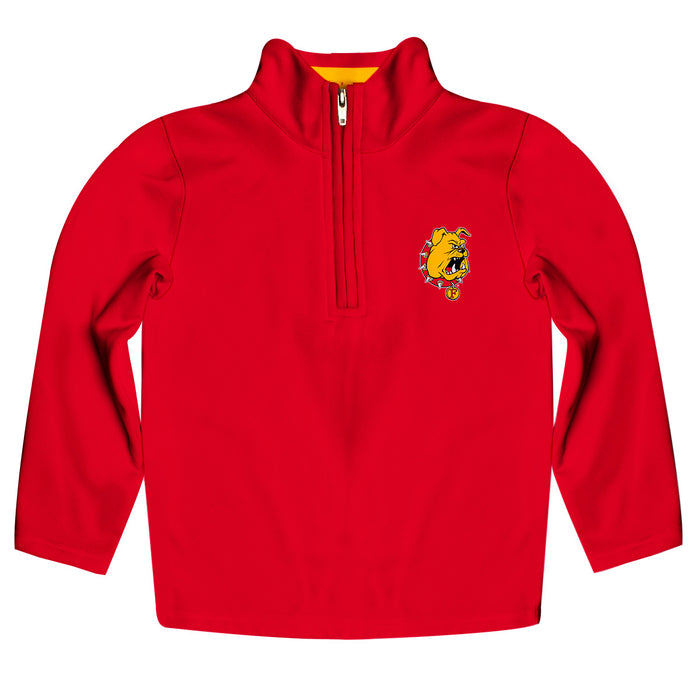 Ferris State Bulldogs Vive La Fete Logo and Mascot Name Womens Red Quarter Zip Pullover